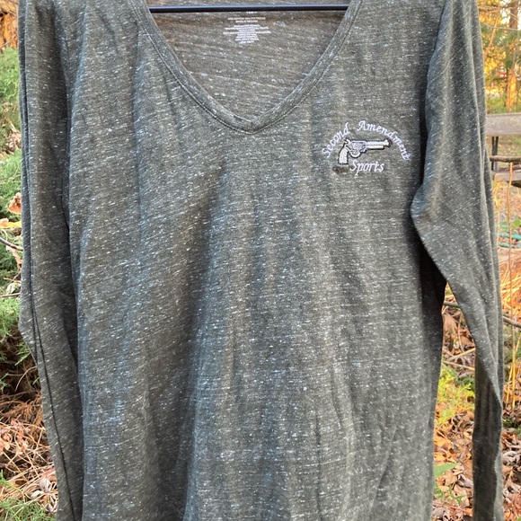 Second Amendment Sports Logo on Lightweight V-Neck Top by Sonoma - Picture 2 of 4